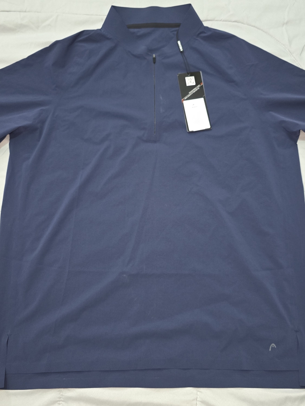​NWT HEAD GOLF WilliamShirt Navy Blue Quarter Zip Short Sleeve Golf Top MSRP$250